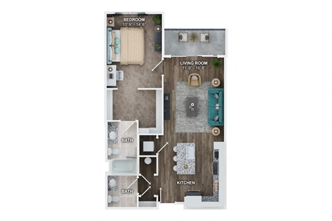 Unit A5A Floor Plan at Fairmont at South Lake, Bowie, 20716